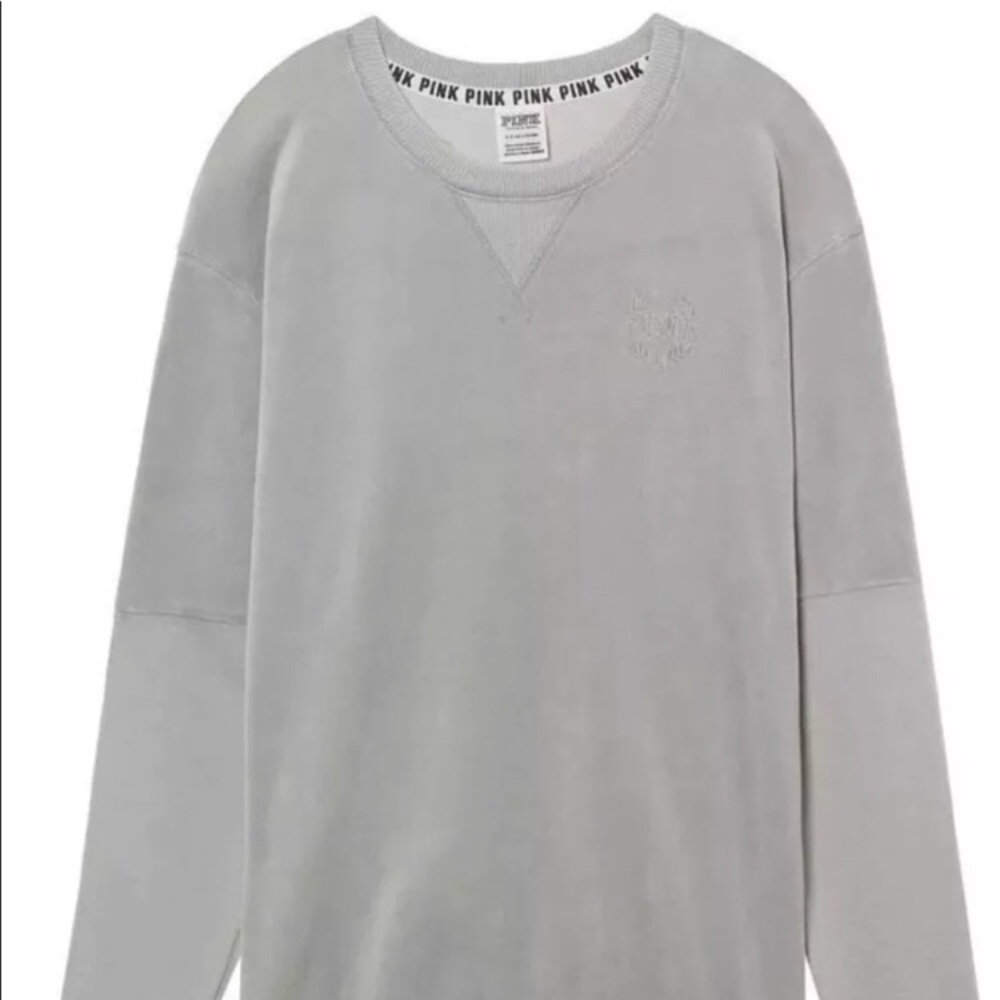 VS Pink grey velour pullover sweater